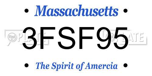 3FSF95 Massachusetts License Plate