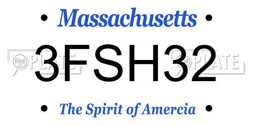 3FSH32 Massachusetts License Plate
