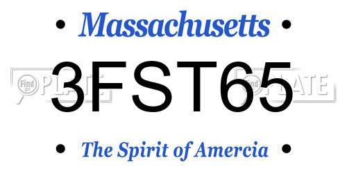 3FST65 Massachusetts License Plate