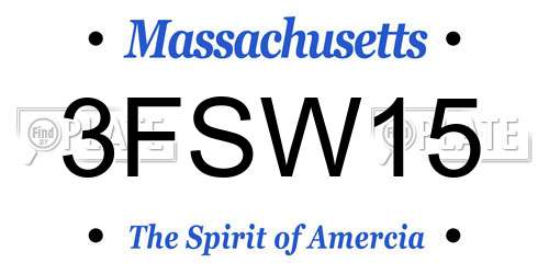 3FSW15 Massachusetts License Plate