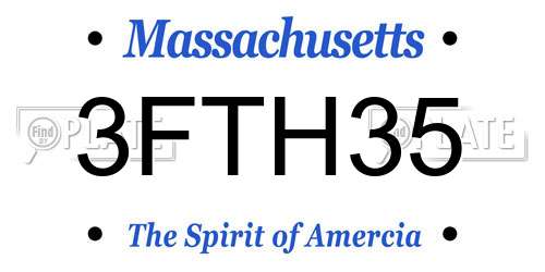 3FTH35 Massachusetts License Plate