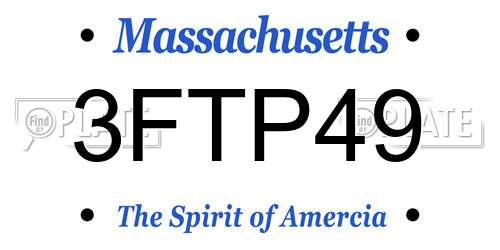 3FTP49 Massachusetts License Plate