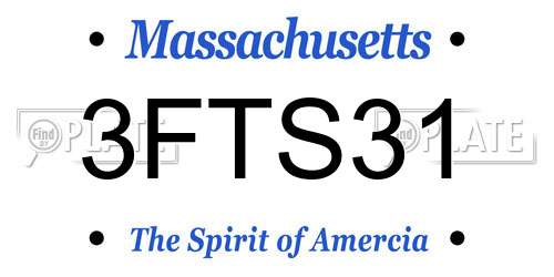 3FTS31 Massachusetts License Plate