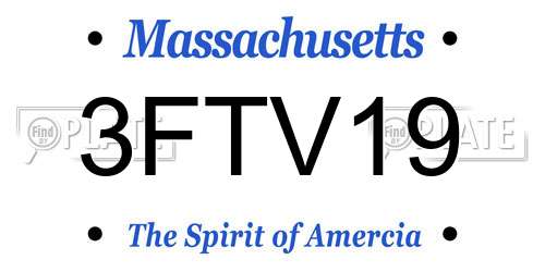 3FTV19 Massachusetts License Plate