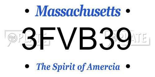 3FVB39 Massachusetts License Plate