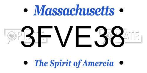 3FVE38 Massachusetts License Plate