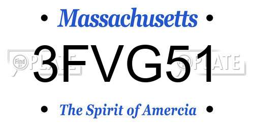 3FVG51 Massachusetts License Plate