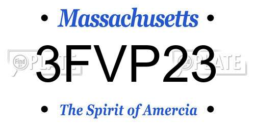 3FVP23 Massachusetts License Plate