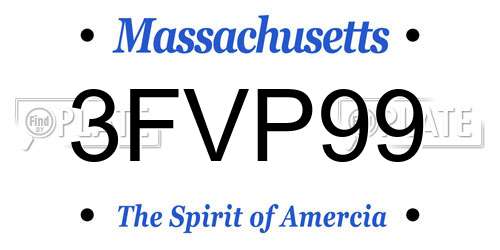 3FVP99 Massachusetts License Plate
