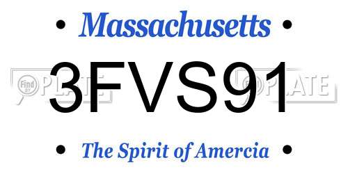 3FVS91 Massachusetts License Plate