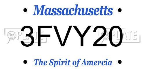 3FVY20 Massachusetts License Plate