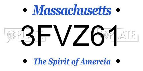 3FVZ61 Massachusetts License Plate