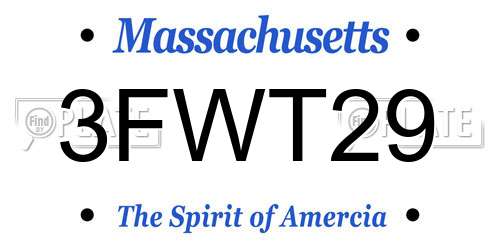 3FWT29 Massachusetts License Plate