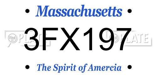 3FX197 Massachusetts License Plate