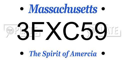 3FXC59 Massachusetts License Plate