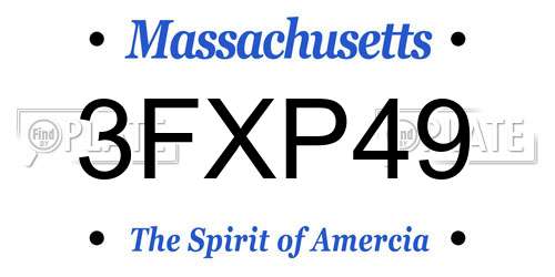 3FXP49 Massachusetts License Plate