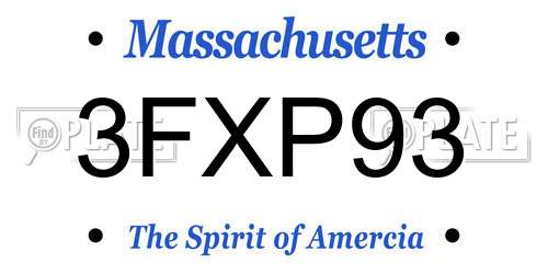 3FXP93 Massachusetts License Plate
