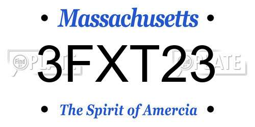 3FXT23 Massachusetts License Plate