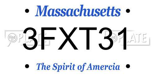 3FXT31 Massachusetts License Plate