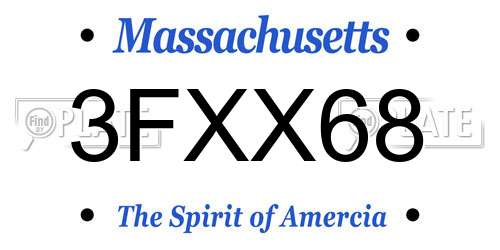 3FXX68 Massachusetts License Plate