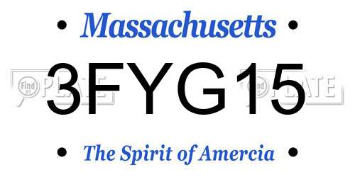 3FYG15 Massachusetts License Plate