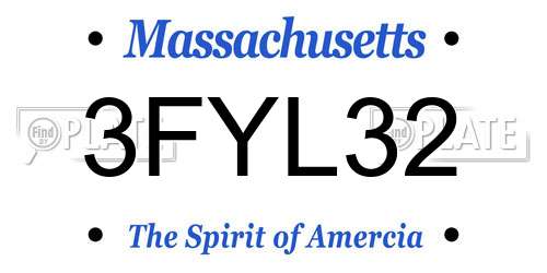 3FYL32 Massachusetts License Plate