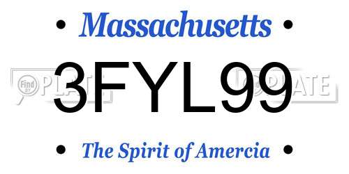 3FYL99 Massachusetts License Plate