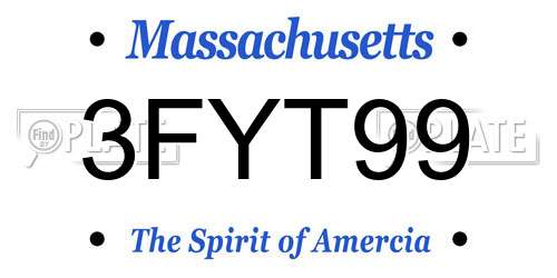3FYT99 Massachusetts License Plate