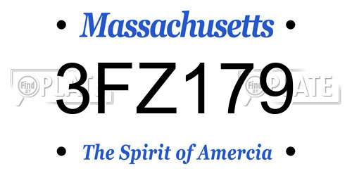 3FZ179 Massachusetts License Plate
