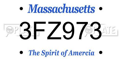 3FZ973 Massachusetts License Plate