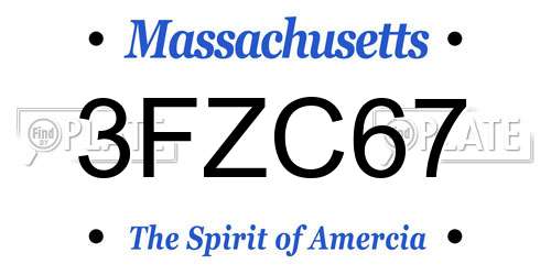 3FZC67 Massachusetts License Plate
