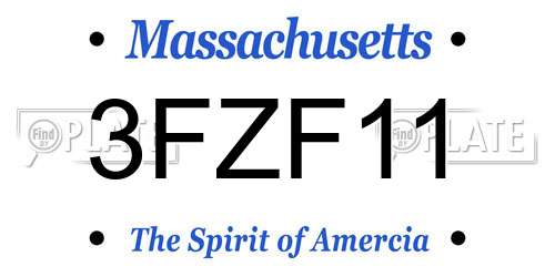 3FZF11 Massachusetts License Plate