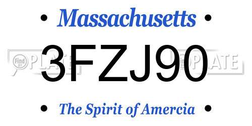3FZJ90 Massachusetts License Plate