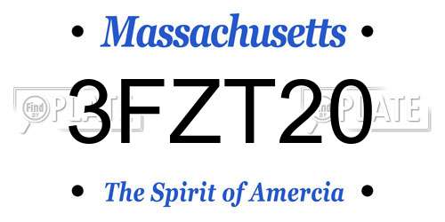 3FZT20 Massachusetts License Plate