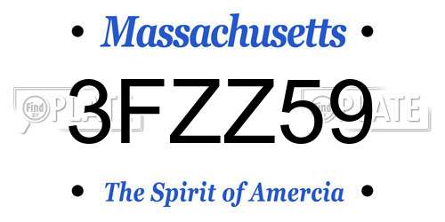 3FZZ59 Massachusetts License Plate
