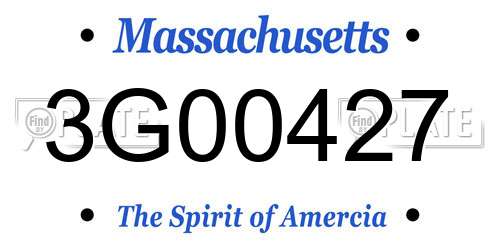 3G00427 Massachusetts License Plate