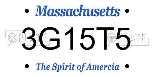 3G15T5 Massachusetts License Plate