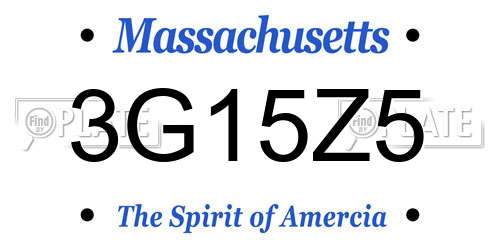 3G15Z5 Massachusetts License Plate