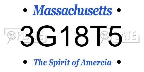 3G18T5 Massachusetts License Plate