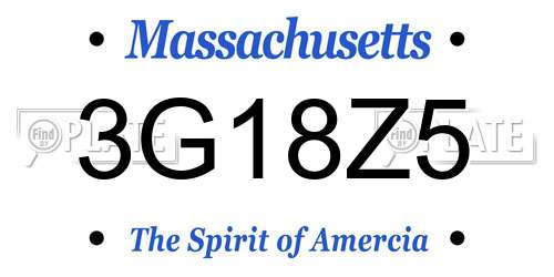 3G18Z5 Massachusetts License Plate