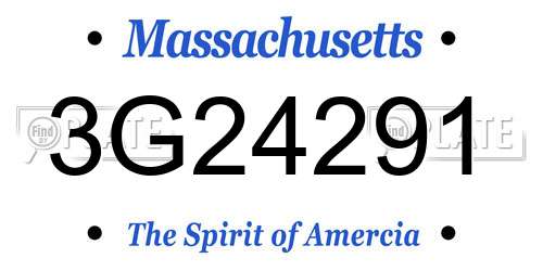 3G24291 Massachusetts License Plate