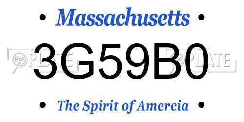 3G59B0 Massachusetts License Plate