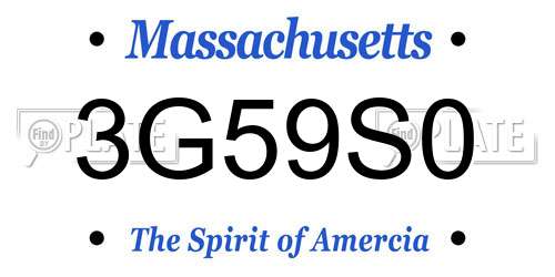 3G59S0 Massachusetts License Plate