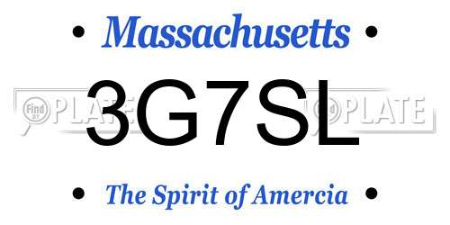 3G7SL Massachusetts License Plate