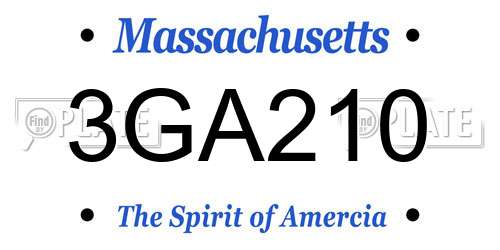 3GA210 Massachusetts License Plate