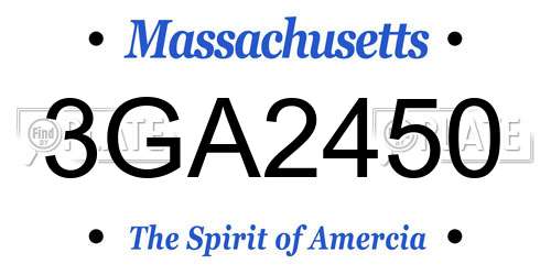 3GA2450 Massachusetts License Plate