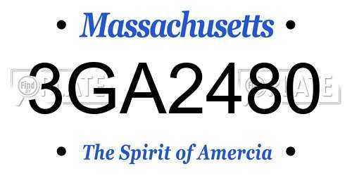 3GA2480 Massachusetts License Plate