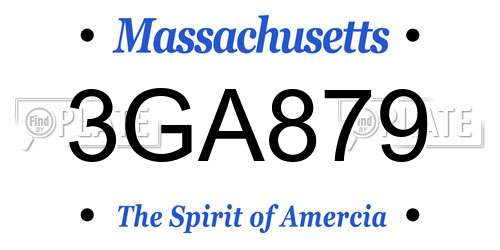 3GA879 Massachusetts License Plate