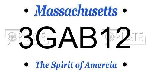 3GAB12 Massachusetts License Plate