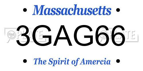 3GAG66 Massachusetts License Plate